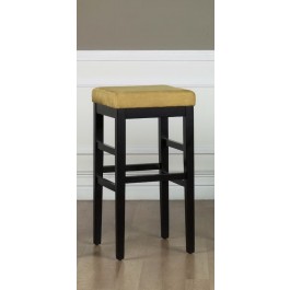 Sonata 26" Stationary Barstool/ Yellow Micro Fiber W/ Black Legs