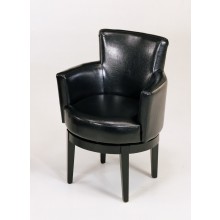 Black Leather Swivel Club Chair