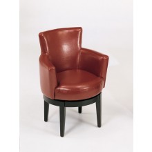 Red Leather Swivel Club Chair