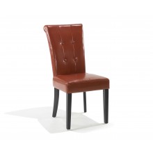 Tuxford Burnt Orange Leather Tufted Side Chair …..  2.Pack