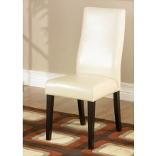 Cream Leather Side Chair…2 Pack